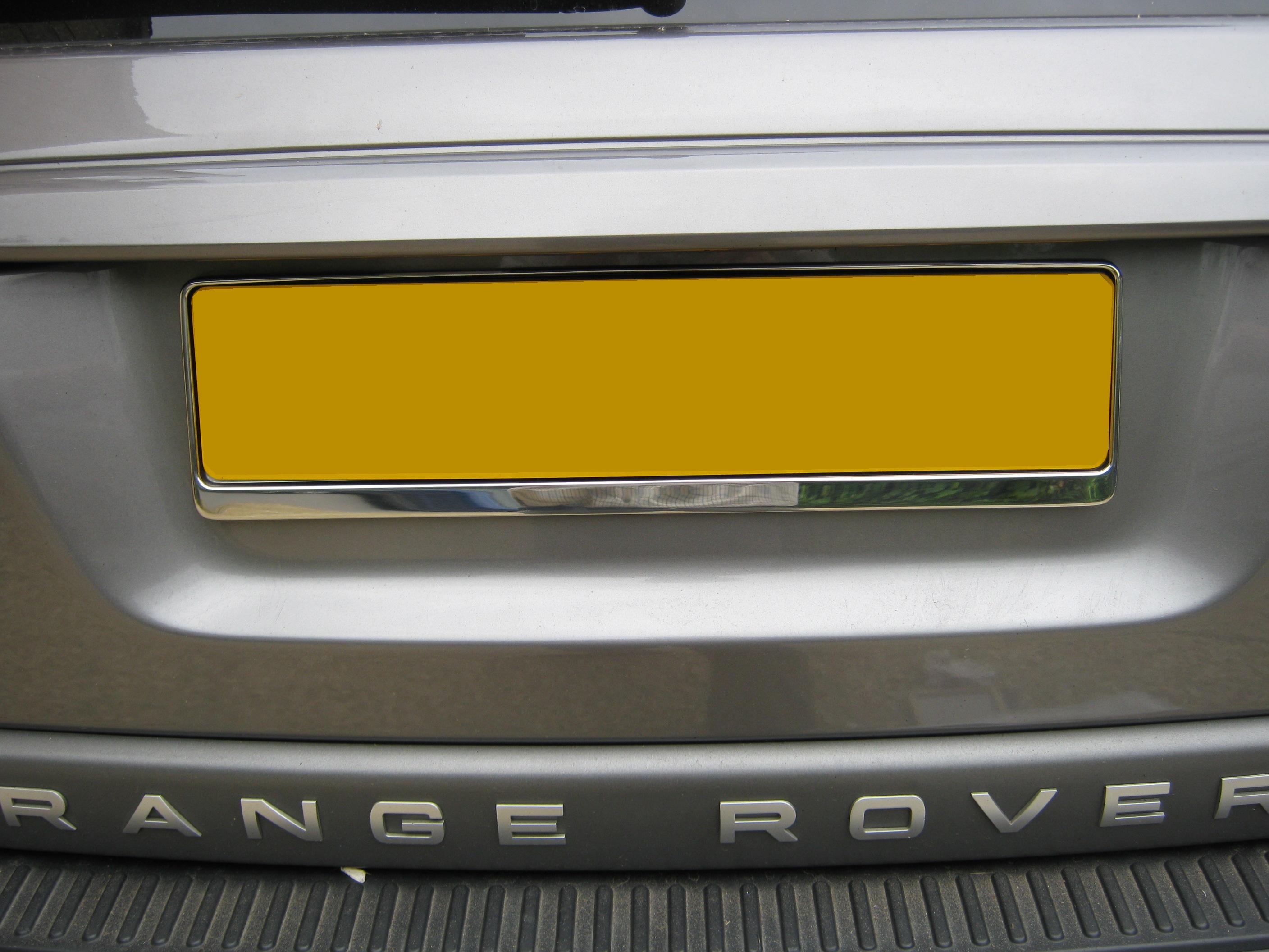 Chrome rear tailgate number plate surround frame for Range Rover Sport